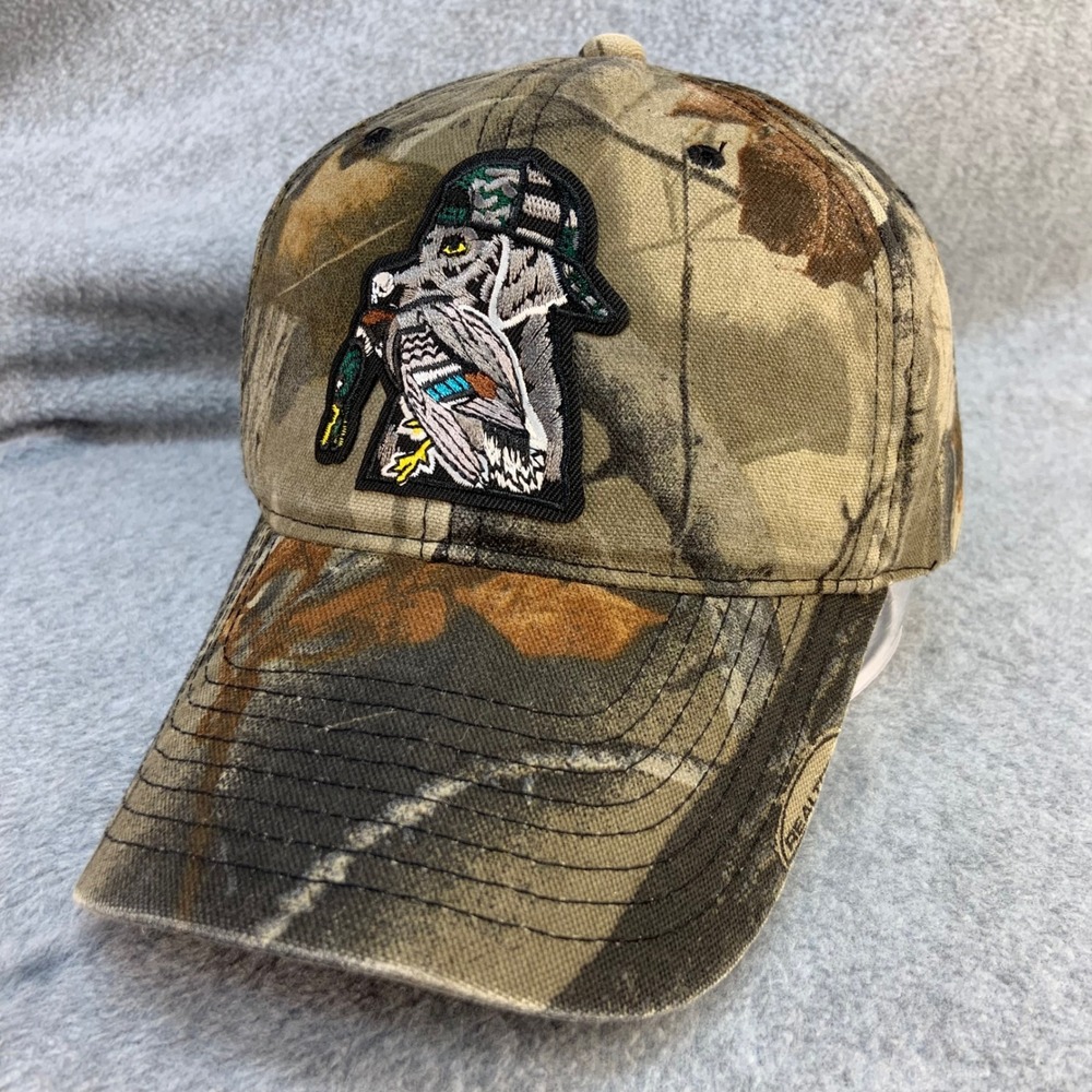 Hunting Dog Duck Patch Mens Camo Signatures Snapback Hat Realtree Style OSFM